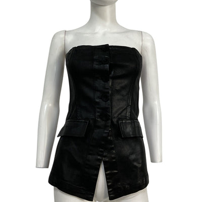 Favorite Daughter Sleek Black Phoebe Bustier Top Size 2