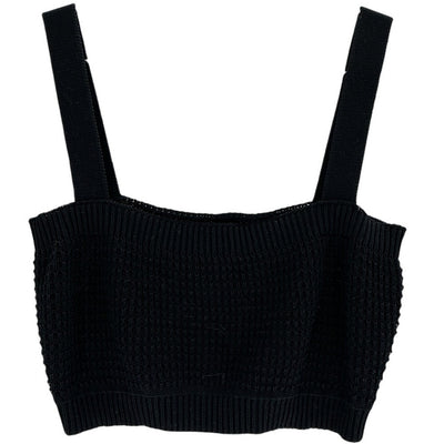 Loulou Studio Ribbed Black Senna Tank Top Size L