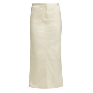 Toteme Beige Cotton-Blend Mid-Rise Maxi Skirt Size 40 / 8