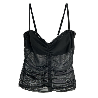 Miaou Ruched Black Renzo Top Size XXS