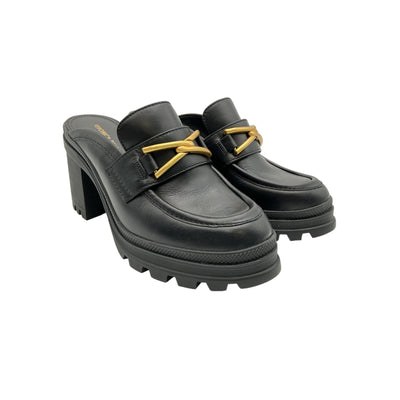 Veronica Beard Heeled Black Wynter Loafer Mule Size 7.5