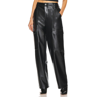 Helsa Faux Leather Black Cargo Pants Size M