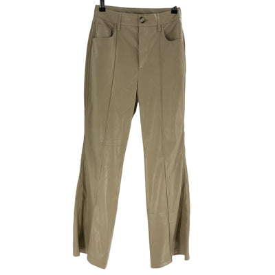 Nanushka Cropped Vegan Leather Beige Zoey Flared Pants Size X Small