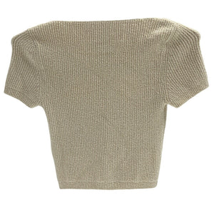 Alexanderwang.T Textured Beige Cutout Knit T-Shirt Size XS