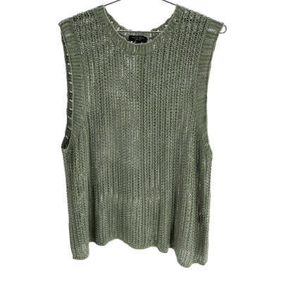 Rag & Bone Semisheer Sage Green Riley Knit Tank Top Size XL