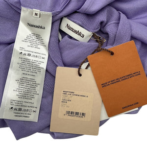 Nanushka Sheer Purple Harri Turtleneck Top Size M
