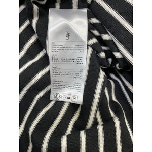 The Frankie Shop 'Tilla' White Cropped Striped Cotton-Jersey Top Size XS