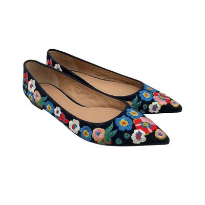 Tory Burch Chic Multicolor Floral Pointed-Toe Flats Size 6 M