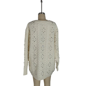 Retrofête Embellished Cream Maple Sweater Size XS NWT