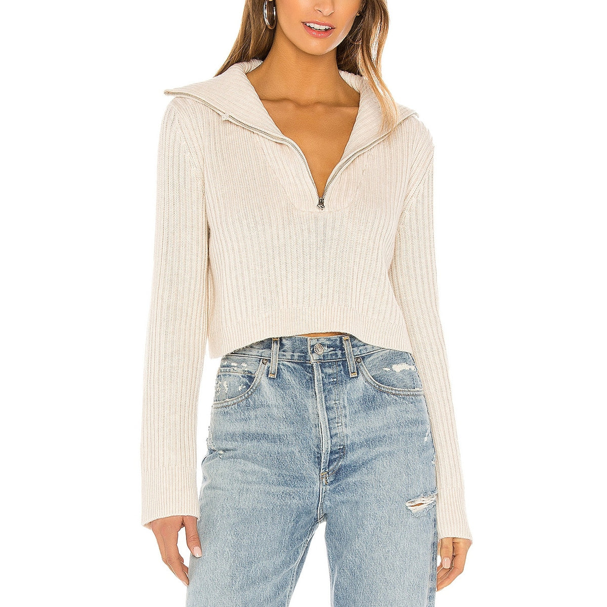 Tularosa Ribbed Beige Lovelle Sweater Size M