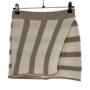 L'Academie Striped Knit Beige Drea Mini Skirt Size XXS