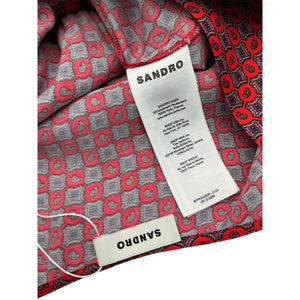 Sandro Elegant Red Scarf Print Maxi Size 4 Dress