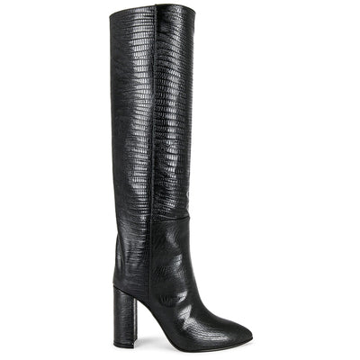 Toral Sleek Black Tall Leather Boots Size 40 EU / US 10