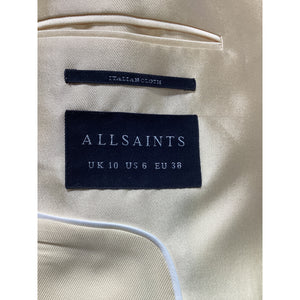 Allsaints Sleek Gold London Shimmer Blazer Size 6