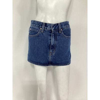 Slvrlake 'Low Rise' Blue Cotton Micro Mini Skirt Size 23