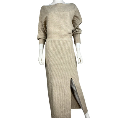 Line & Dot Ribbed Tan Alta Dress Size L