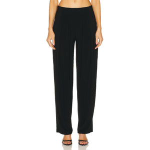 Norma Kamali 'Low Rise' Black Pleated Pant Trouser Size XS
