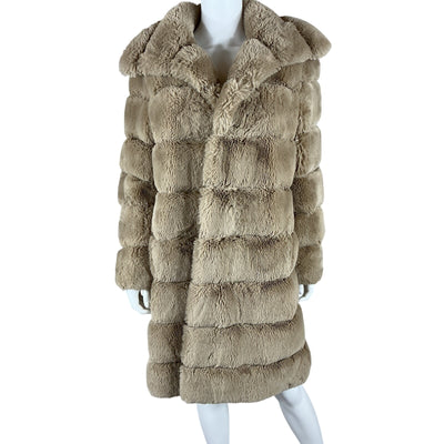 Adrienne Landau Faux Fur Cream Revolve Coat Size M