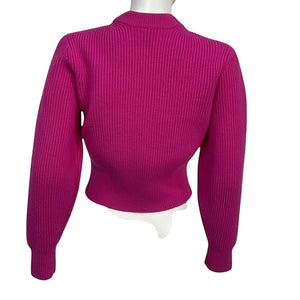Alexander Wang Cropped Fuchsia Crewneck Sweater Size XS