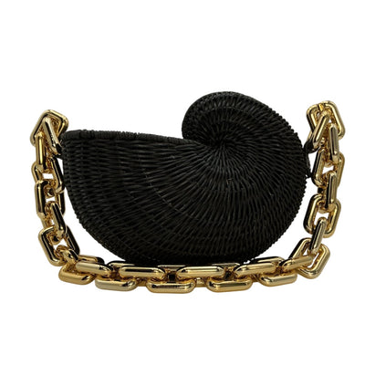 Poolside Bags Sculptural Black Anna Conch Clutch