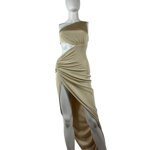 Katie May Asymmetric Beige Vanessa Gown Size S