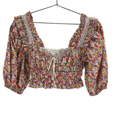 For Love & Lemons Floral Multicolor Libby Blouse Size M