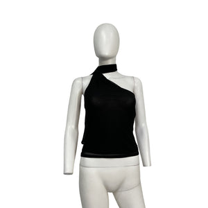 Reformation 'Sophie' Black Nylon Knit Top Size S