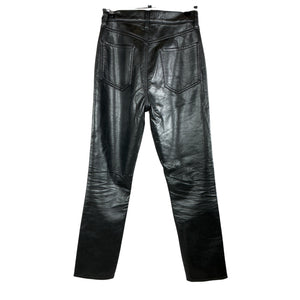 Agolde Recycled Leather Black Riley Long Denim Jeans Size 24