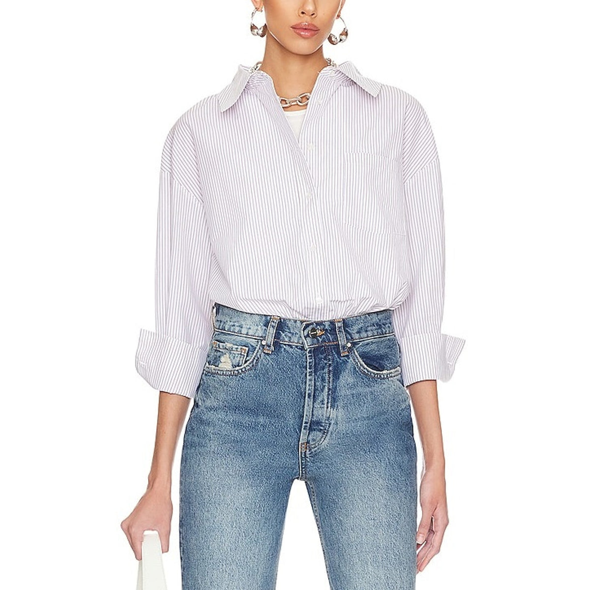 Anine Bing 'Mika' Purple Cotton Shirt Size S/P