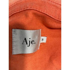 Aje Ombre Coral Sunset Ember Denim Shirt Size 8 UK / US 4