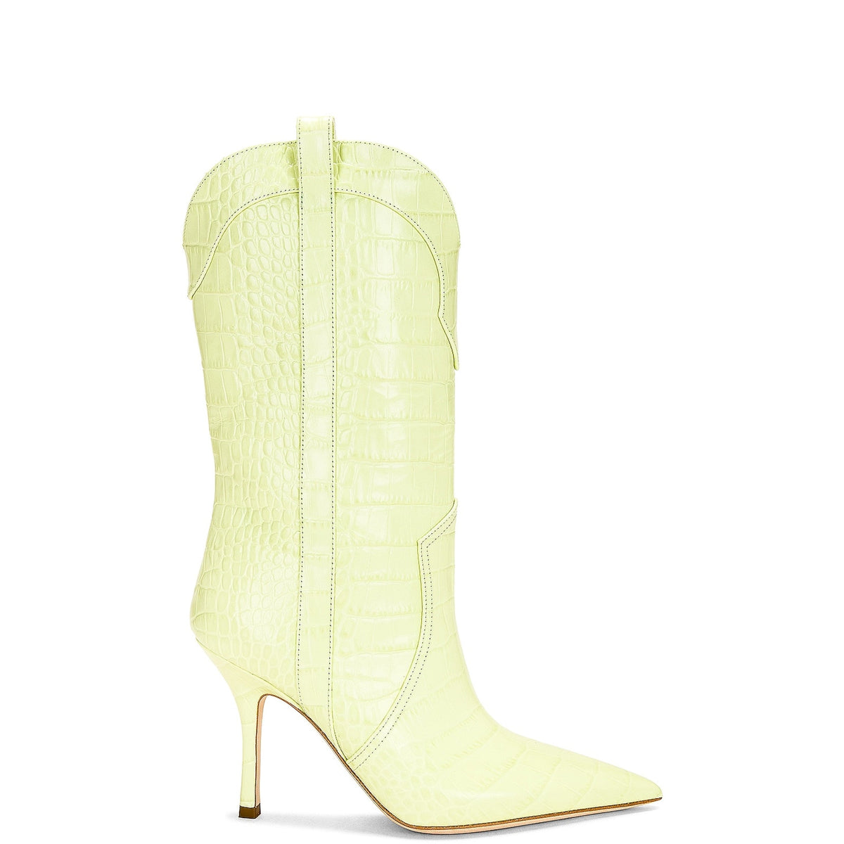 Paris Texas Croc Embossed Green Paloma Mid Calf Boots Size 41 EU / US 11