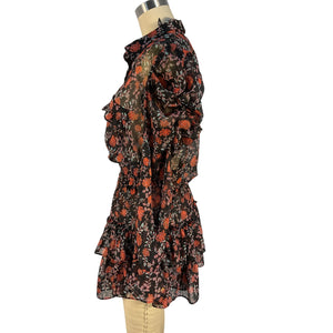 Misa Los Angeles Floral Black Anika Dress Size S