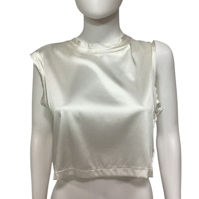 Nonchalant Label Satin Ivory Mel Top Size XL NWT