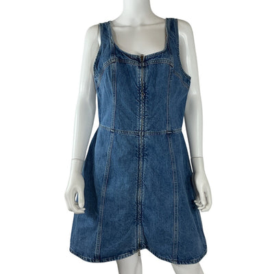 Frame Chic Blue Bustier Zip Dress Size XL
