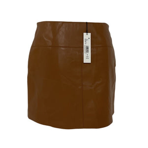 Alice + Olivia Sleek Camel Kendale Mini Skirt Size 2 NWT