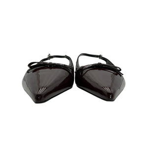 Schutz Glossy Burgundy Violetta Sculpt Slingback Flats Size 8.5 B