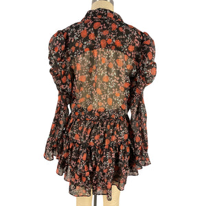 Misa Los Angeles Floral Black Anika Dress Size S