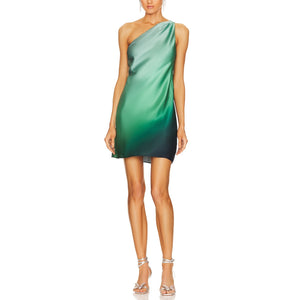 Cami Nyc Silky Turquoise Ombre Anges Mini Dress Size XS