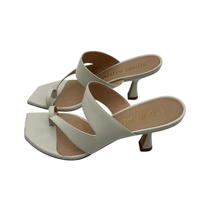 Stuart Weitzman Strappy White Lyla 75 Heeled Sandal Size 7