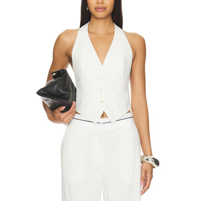 Ronny Kobo Tailored Beige Mina Vest Size XS