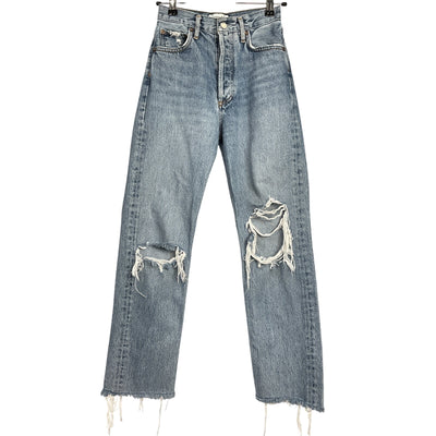 Agolde Distressed Blue Lana Denim Jeans Size 23