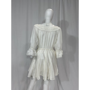 Sabina Musayev 'Harbor' White V Neck Elbow Sleeve Dress Size L
