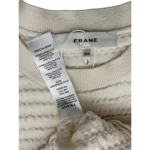 Frame Smocked Beige Crewneck Sweater Tank Size M
