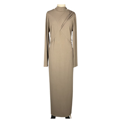 Reformation Ribbed Taupe Mallorie Dress Size XL NWT
