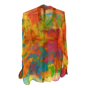 Ser.O.Ya Sheer Multicolor Willow Blouse Size M