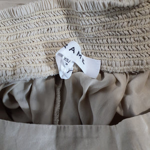 Frame Crinkled Pebble Silk Side Slit Size XS Pants