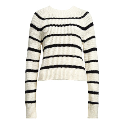 Vince Ribbed White Crewneck Sweater Size Large