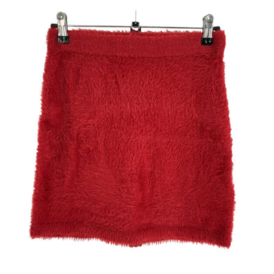 Helmut Lang Plush Red Sweater Mini Skirt Size XS