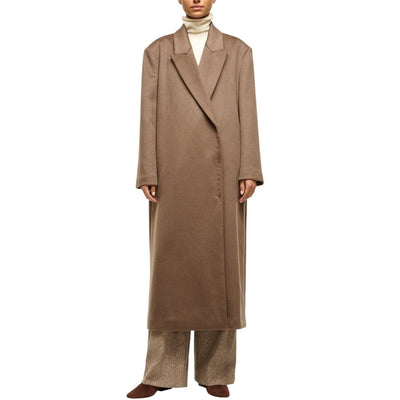 Staud Tailored Brown Serge Overcoat Size XL