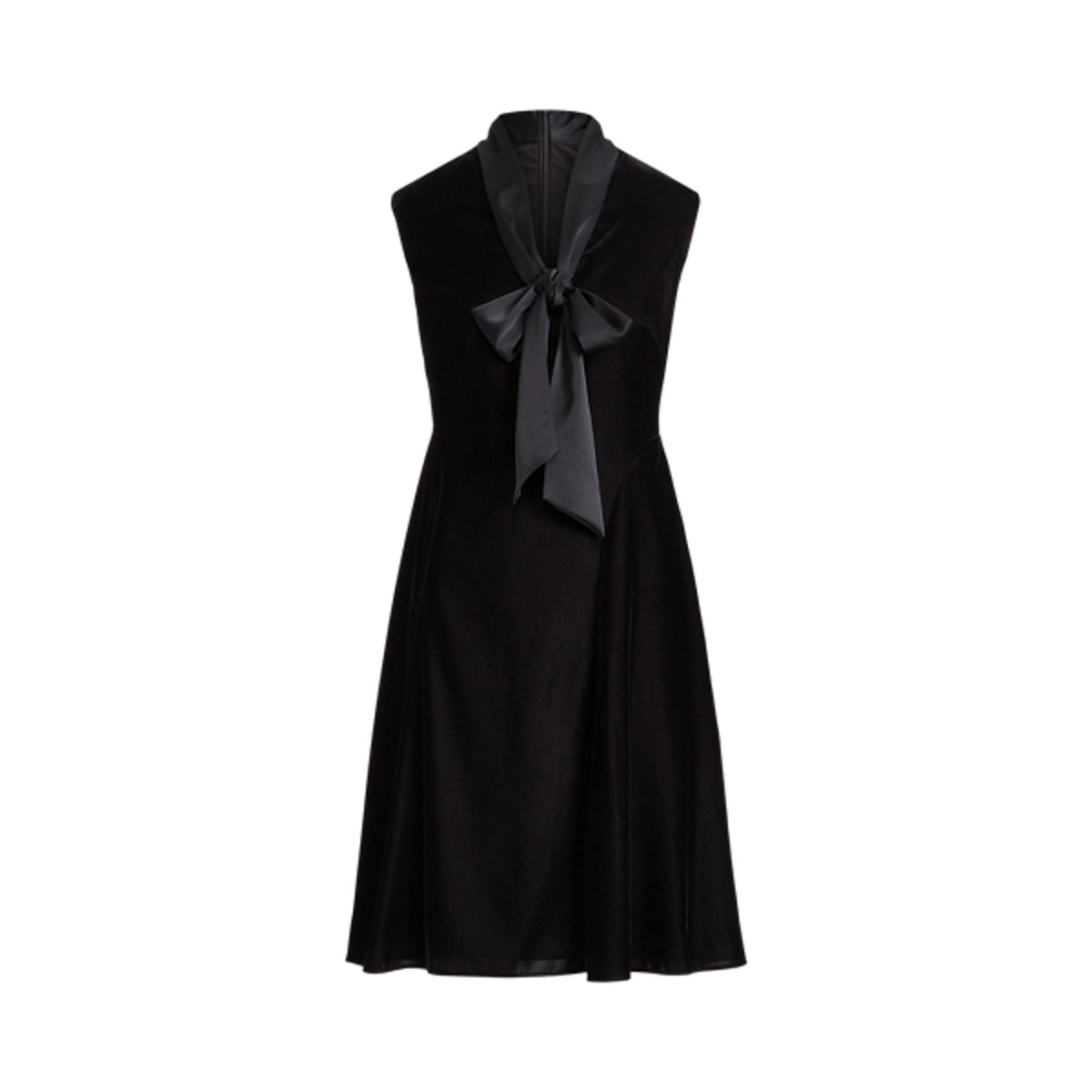 Ralph Lauren 'Tie-Neck' Black Velvet Dress Size 12